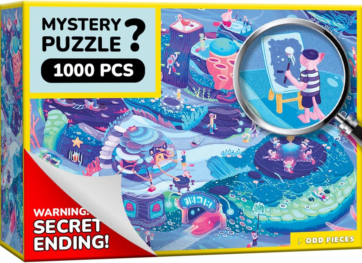 Jigsaw Puzzles 1000 Pieces - Magic Mystery Story Secret Ending Puzzle - Perfect Game Night for Adults & Kids - Ocean Theme Challenging (Beyond The Kelp)