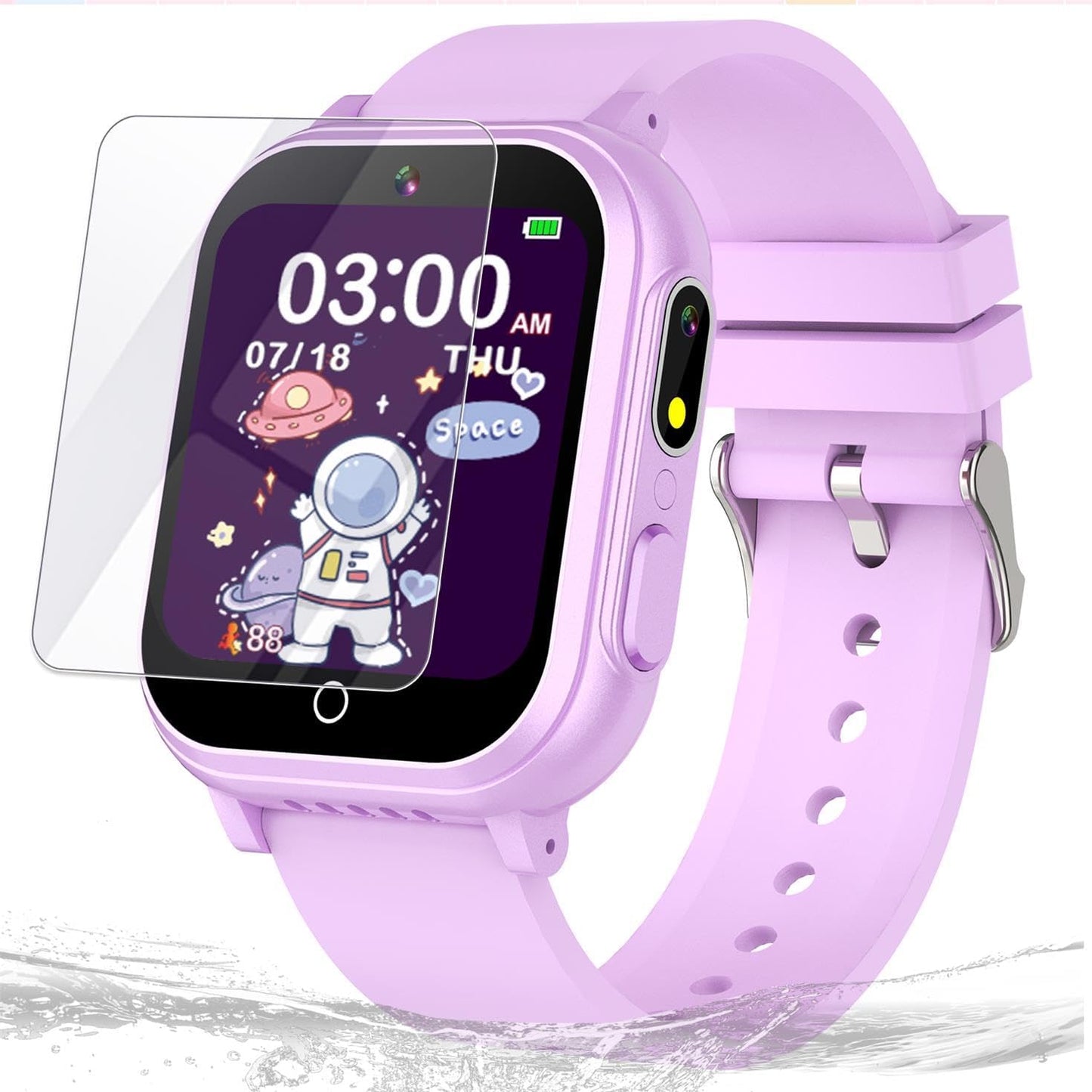 Kids Waterproof Smart Watch Gift for Girls Age 5-12, 32 Games HD Touchscreen Kids Watch with Dual Camera Video Music Player Pedometer Learn Cards 12/24hr Toys Birthday Gifts for Girls Ages 6 7 8 9