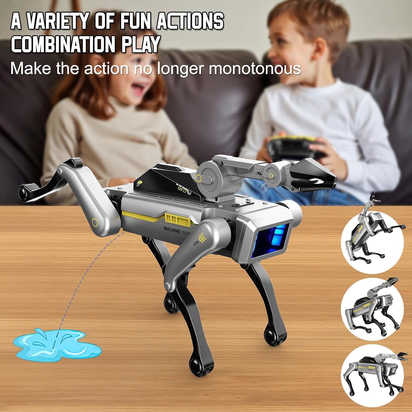 STEM Smart Robot Dog with Mechanical Claw, Grab & Carry Toys, Remote Control Programmable Robot Pet for Kids Ages 6+, Interactive Dog with 18+ Tricks, Gift for Boys & Girls
