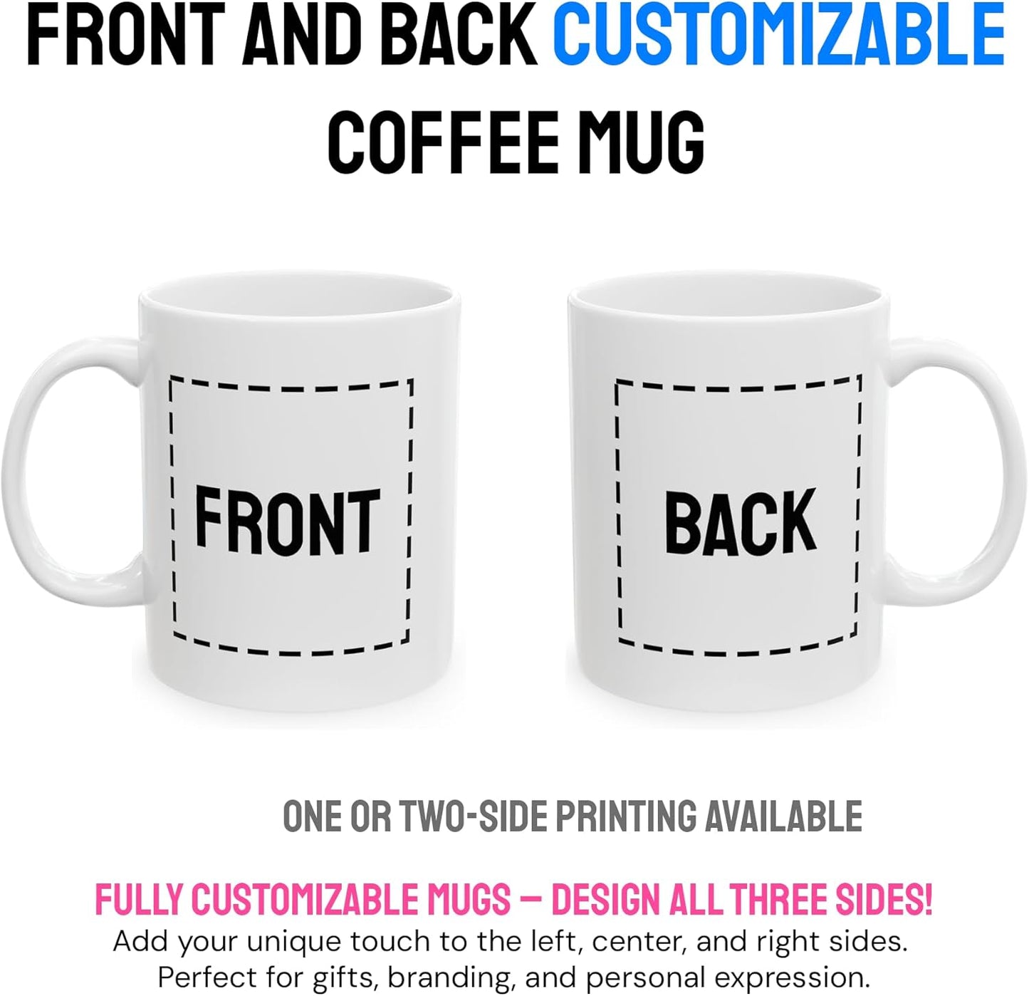 Personalized Coffee Mug – Custom Photo, Text, or Logo Ceramic Mug Tea Cup | Taza Personalizada with Picture or Message | Customized Gift Idea for Men & Women, Mom, Dad, Friends (White/Red-01, 11oz)
