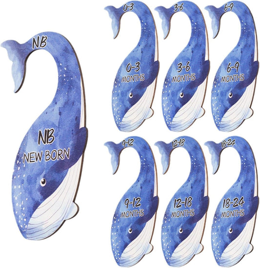 Baby Closet Dividers, Hanging Wooden Double-Sided Nursery Decor Closet Dividers for Baby Clothes, Baby Clothes Dividers for Newborn to 24 Months