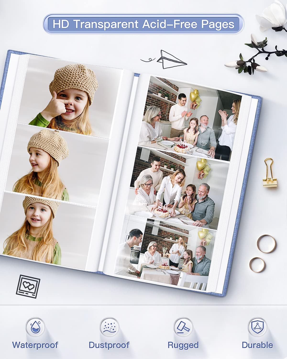 popotop Photo Album 4x6-420 Photos Photo Books with 420 Horizontall Pockets,Linen Cover Albums for Family Wedding Anniversary Baby Vacation Pictures