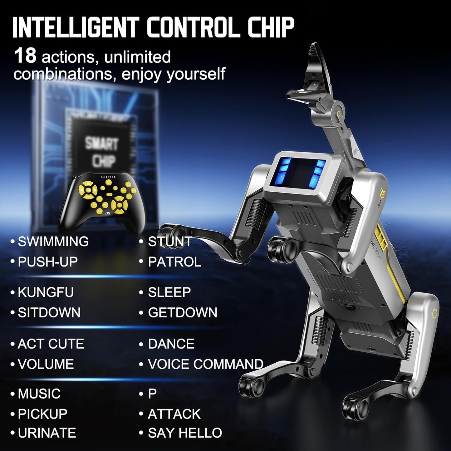 STEM Smart Robot Dog with Mechanical Claw, Grab & Carry Toys, Remote Control Programmable Robot Pet for Kids Ages 6+, Interactive Dog with 18+ Tricks, Gift for Boys & Girls