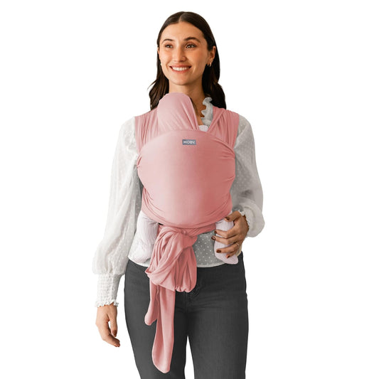 Moby Basics Baby Wrap Carrier for Newborns to Toddlers (8-33lbs), Infant Sling Carrier, Lightweight & Hands Free Design, Adjustable for All Body Types (Ballet Slipper)