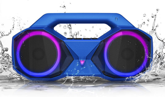Bluetooth Speaker 80W(Peak)Loud with Bass, 20H Playtime, IPX7 Waterproof, RGB Lights, TWS, Large Portable Wireless Speakers for Outdoor, Home, Party, Pool, Beach, Tailgating, Gym, Work, Gifts (Blue)
