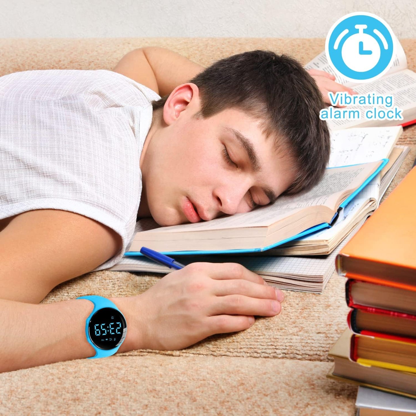 Kids Watches for Girls Boys Digital Sport Watch with Step Counter Pedometer Vibration Alarm Clock, No App Waterproof Fitness Tracker Kids Watch Boys Girls Teens Students Ages 5-16