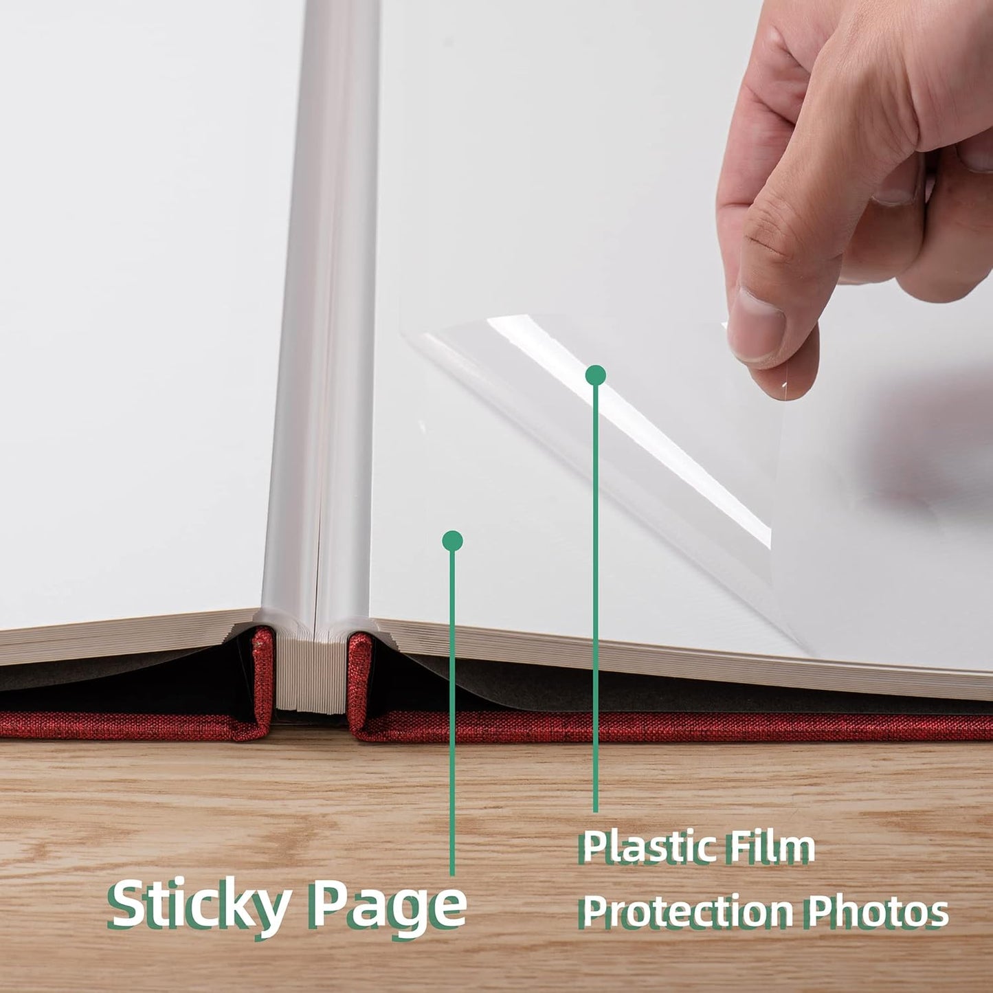 Large Photo Album Self Adhesive Scrapbook Album for 4×6 5×7 8×10 Pictures DIY Magnetic Linen Cover Album 60 Pages for Family Wedding Gifts with Metal Pen and Plastic Board