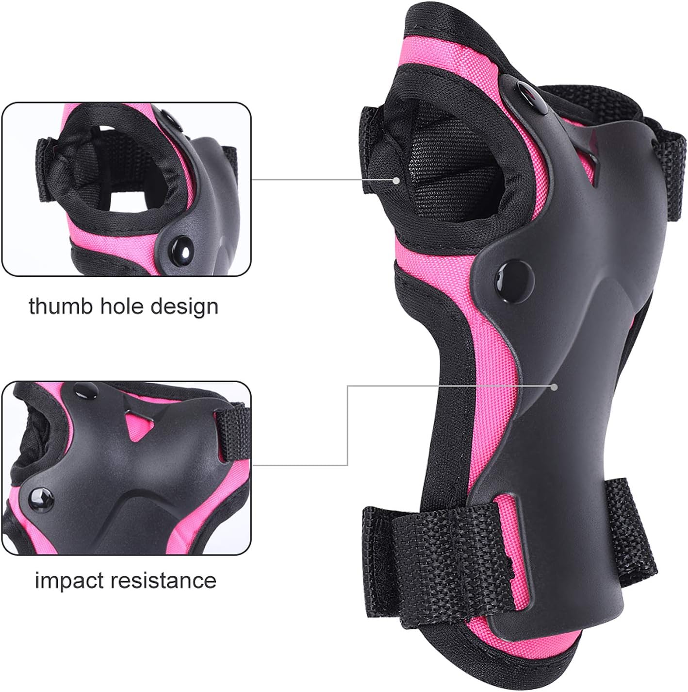 TXJ Sports Knee Pads Elbow Pads with Wrist Guards Protective Gear Set for Kids Youth Skateboard Sports Skateboarding Roller Skating Bicycling 6 in 1