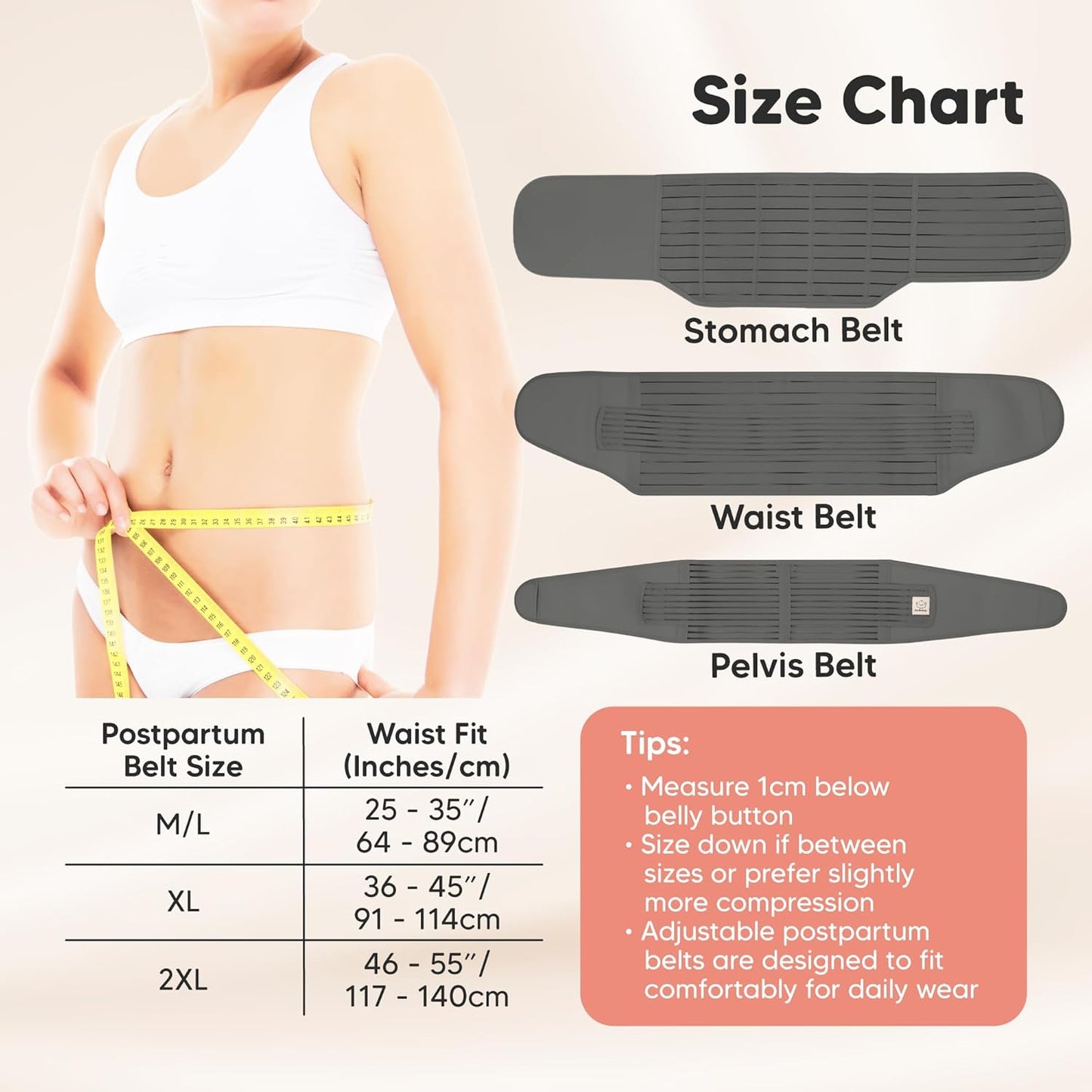 3 in 1 Postpartum Belly Support Recovery Wrap – Postpartum Belly Band, After Birth Brace, Slimming Girdles, Body Shaper Waist Shapewear,Post Surgery Pregnancy Belly Support Band (Mystic Gray, M/L)