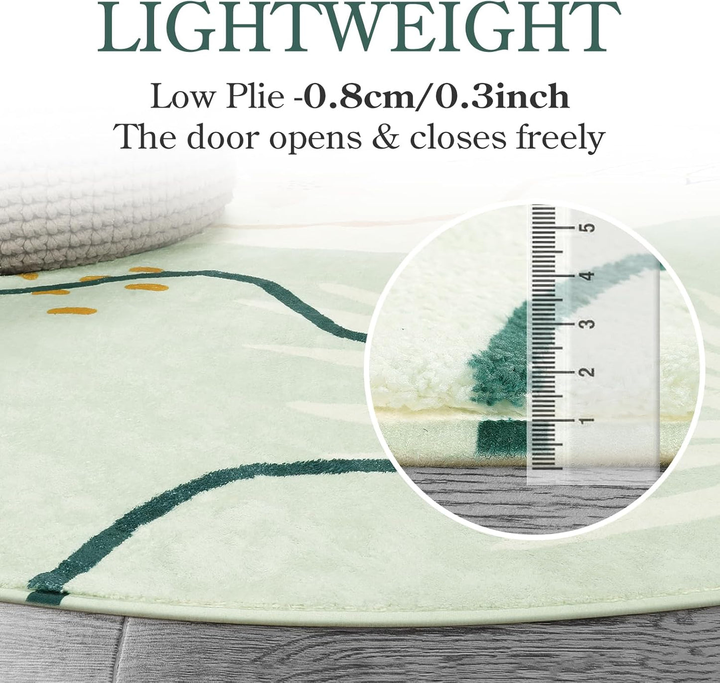 Lahome Green Washable Rugs 9x12 Living Room Rug, Non-Slip Backing Lightweight Extra Large Area Rug Ultra-Thin Throw Rus for Dining Room Table, Boho Botanical Print Soft Rug for Bedroom Classroom Home