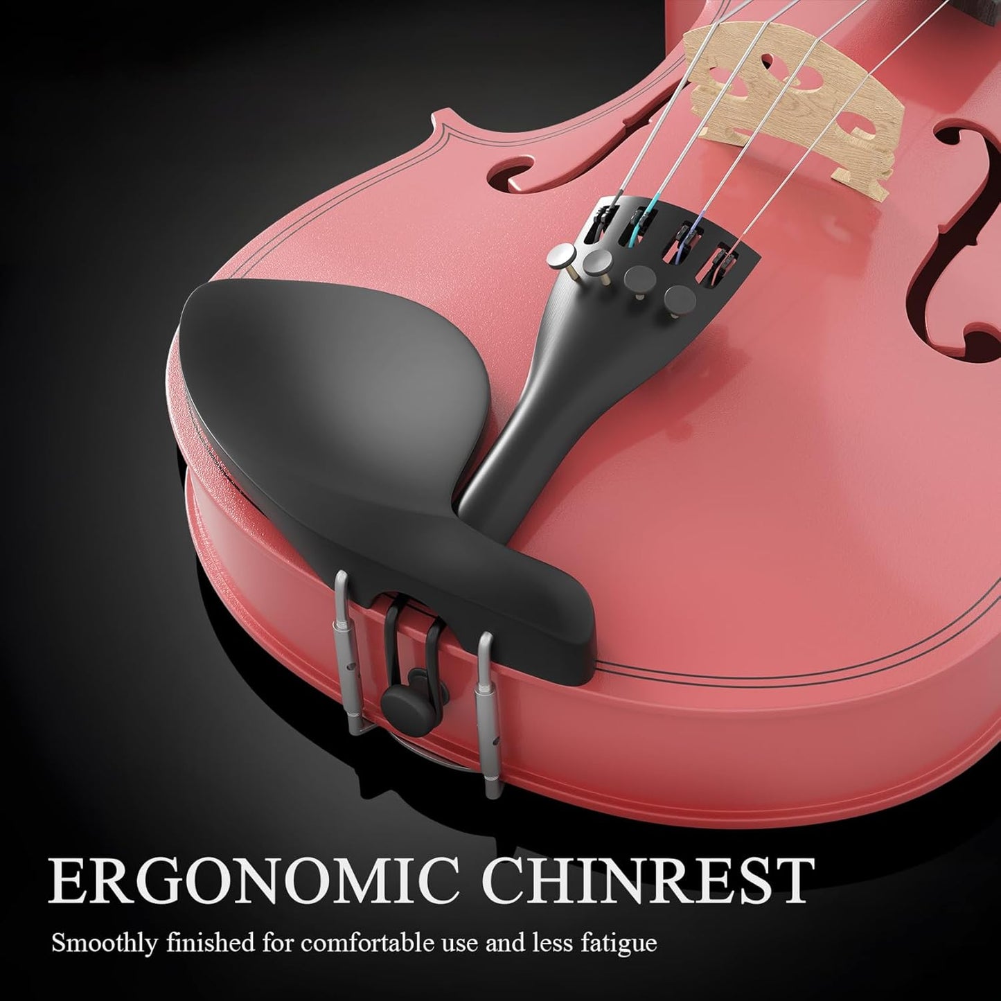 Beginner Violin 4/4, Full Size Violin for Adults, Teens, Student, Acoustic Fiddle Kit with Hard Case, Bow, Rosin, Bridge, Learners Age 12+ (Pink)