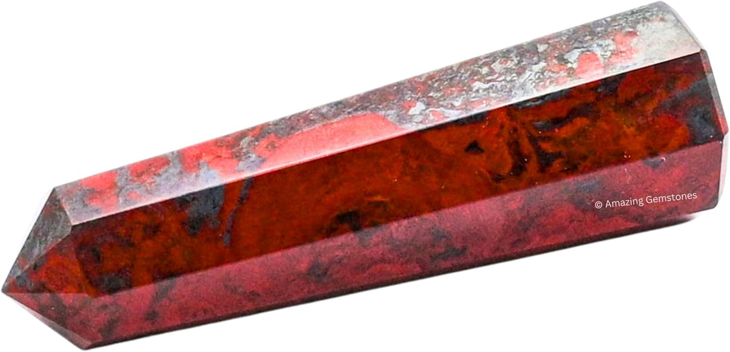 Amazing Gemstone Red Jasper Hematite Crystal Towers - Natural Healing Crystal Point Obelisk for Reiki Healing and Crystal Grid (2 Inch to 3 Inch)