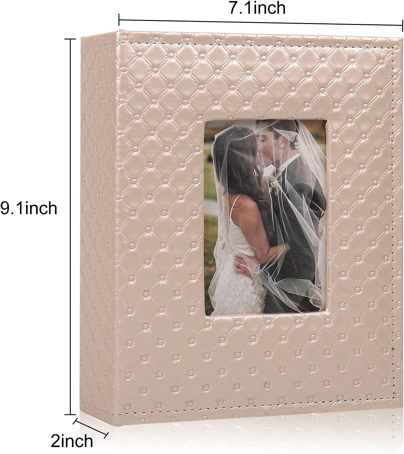 RECUTMS Small 4x6 Photo Album with 200 Pockets, Pink, Faux Leather, Can Hold 200 Horizontal Photos