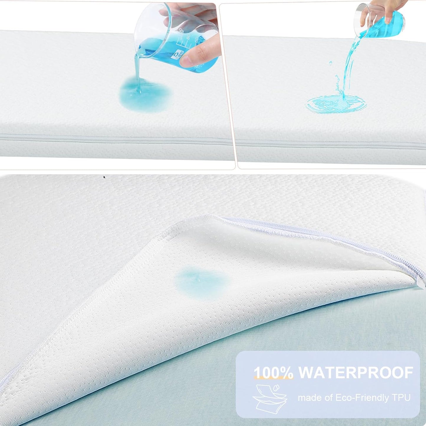 NeoBorn Baby Bassinet Mattress Pad, 47" x 23.6" Dual Sided Comfort Gel Memory Foam Mattress with Removable Soft Tencel Cover Fit for ADOVEL/BabyBond/ANGELBLISS/ELEMARA Bassinet Bedside Crib