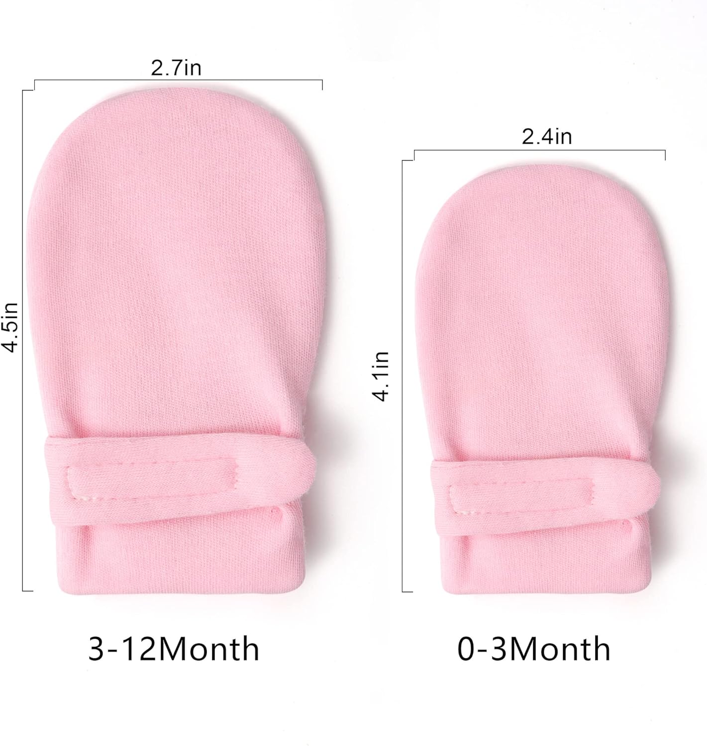 Newborn Baby No Scratch Mittens Stay On, 100% Cotton Breathable, Adjustable Infant Gloves for Baby Boys Girls Mittens