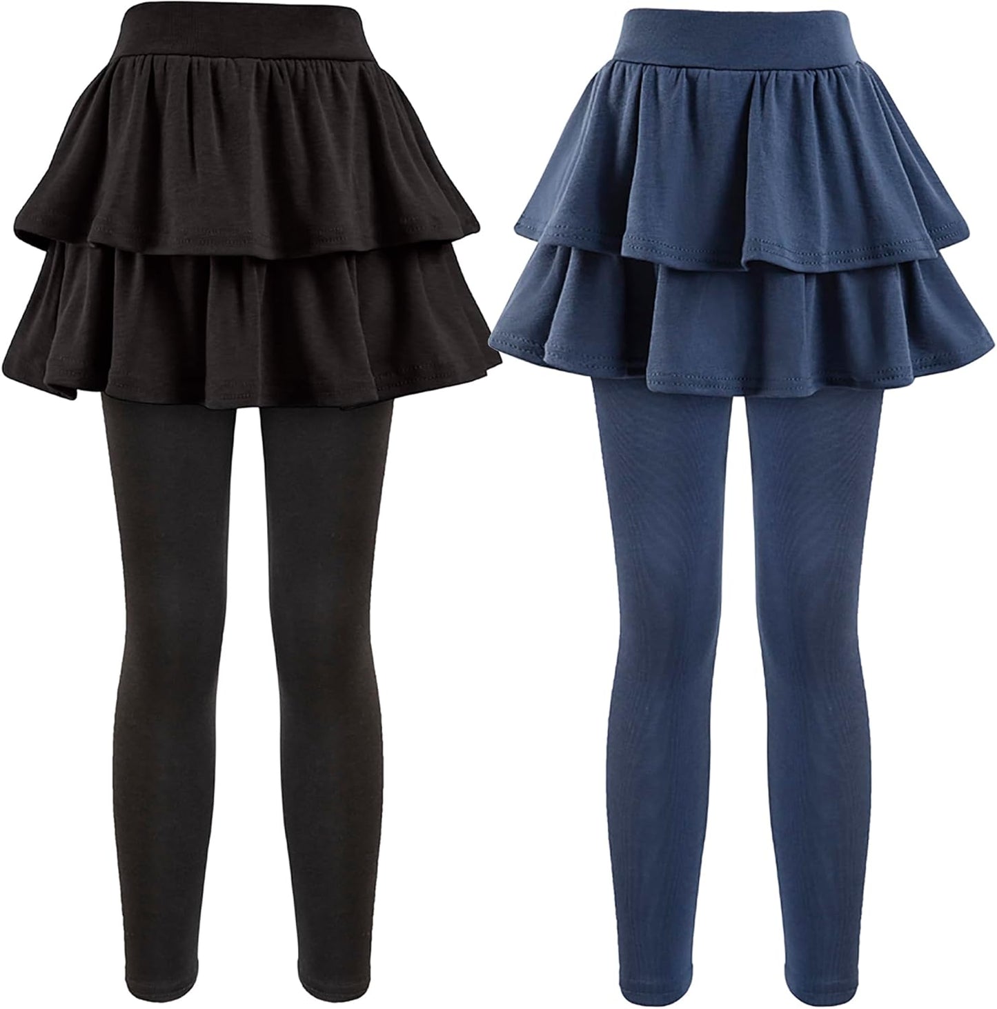 Girls School Uniform Pants Leggings with Skirts Stretch Warm Jegging 4-12 Years