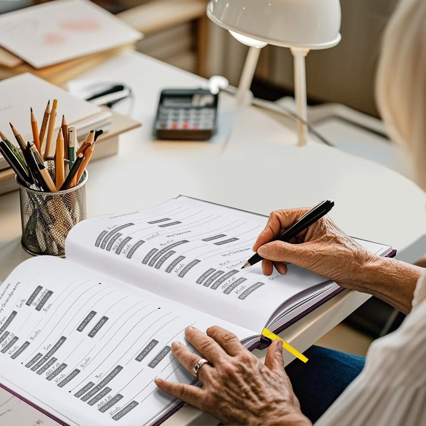 Artmag Grandma's Life Story Journal Family Keepsake Book Linen Hardcover for Grandma to Share Her Memories, with 250+ Prompt Questions Gift for Birthday Mother's Day Christmas (Beige)