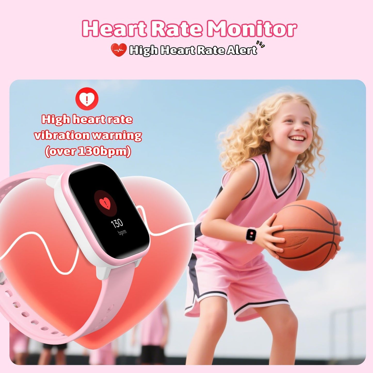 Smart Watch for Kids Girls Boys No APP/Phone Needed, 1.8" IP68 Waterproof Sport Kids Watch Pedometer, Heart Rate, Sleep Monitor, Step Counter, 12 Puzzle Games for Girls Boys Teens 6-16