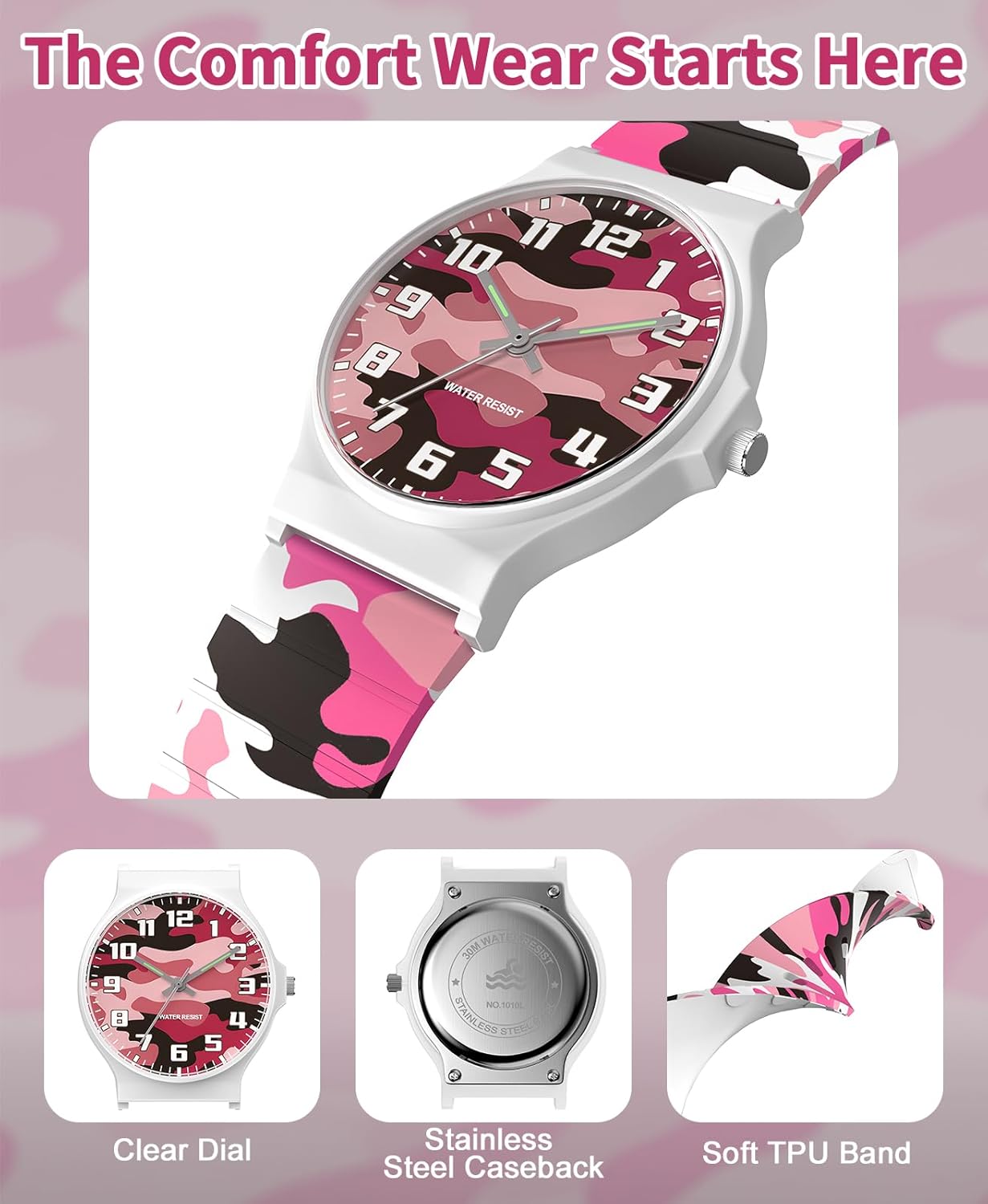 Kids Analog Watch Boys Girls, 30M Waterproof, Sports Watch for Boys, Easy to Read Children's Thin Dial Wrist Watches with Soft Band, for Ages 5-15 Kids Great Birthday Gifts Christmas Day