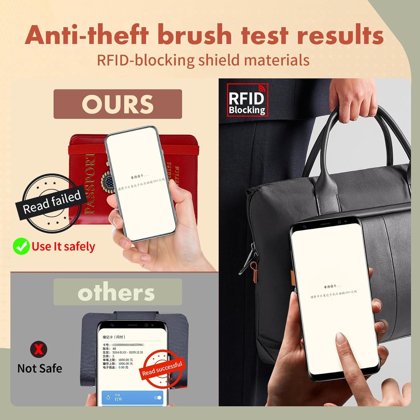 Passport Holder Cover Travel Wallet RFID Blocking Wallets Family Passport Organization Personalized Wallet Case for Men and Women Travel Must Haves (Red)