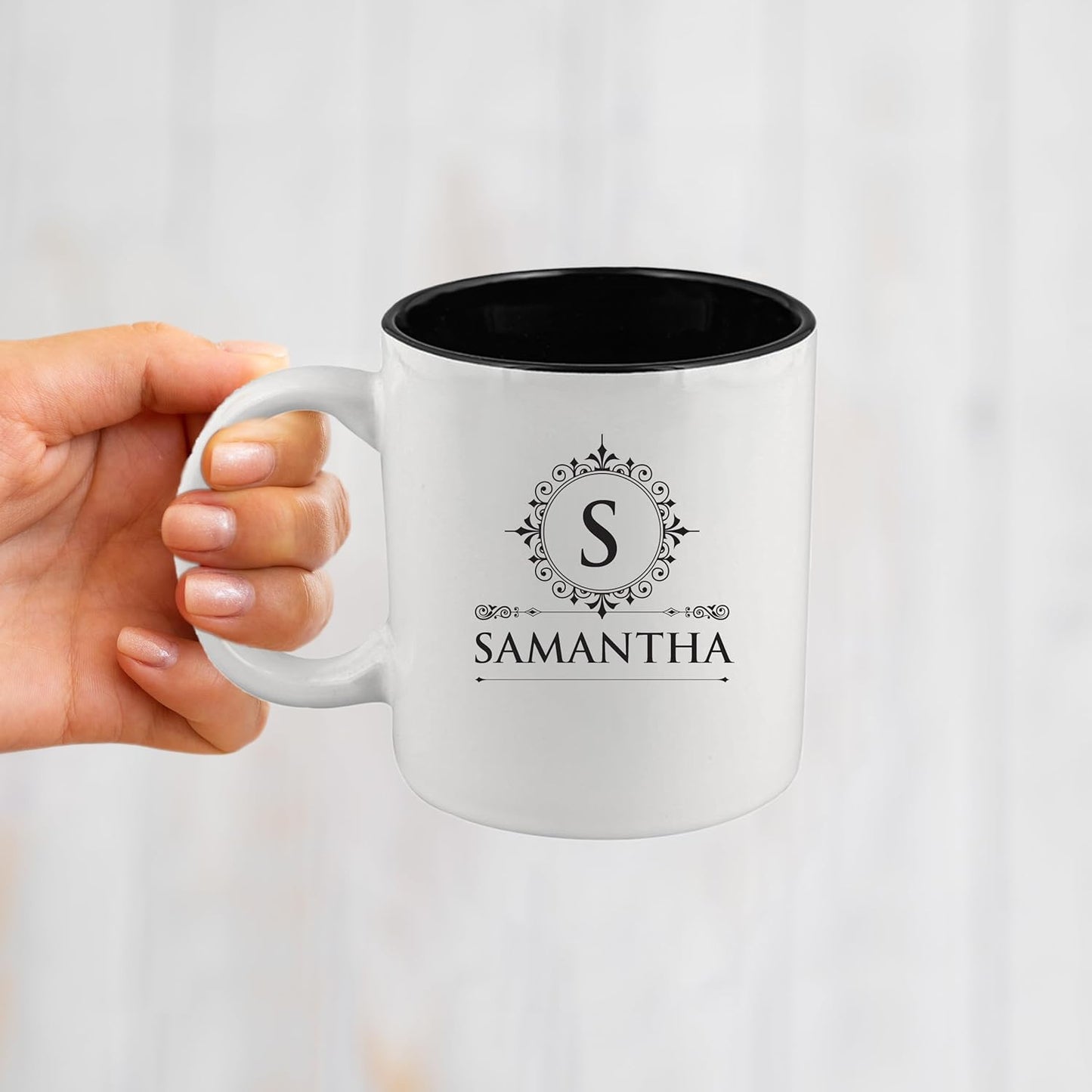 Custom Engraved Coffee Latte Mug - Personalized Coffee and Tea Cup (White)
