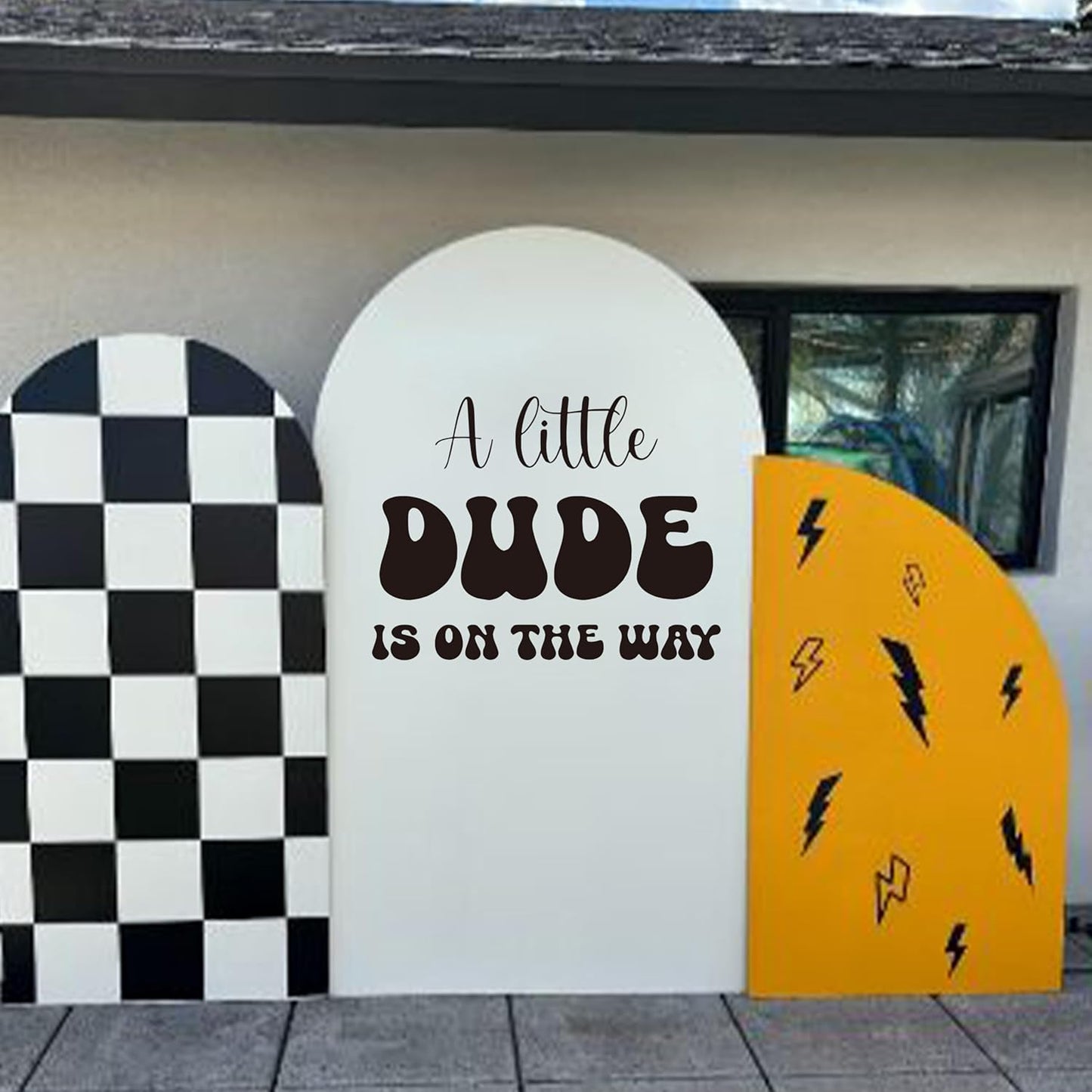 A Little Dude is On The Way Decal - Baby Shower Party Decorations, Gender Reveal Party Supplies, Balloon Arch Background Wall Decor, Party Photo Props Dude Sign Wall Decal (Dude Decal)