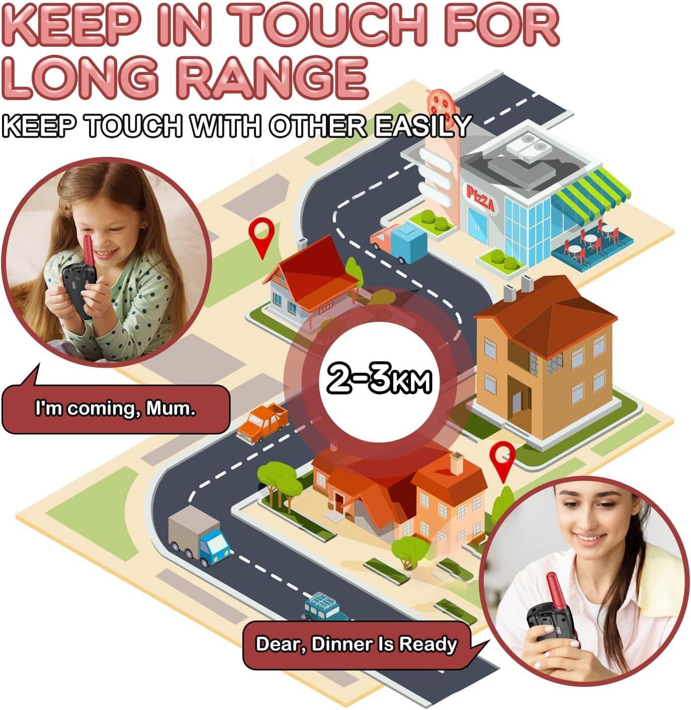 Selieve Outdoor Toys for Kids Ages 4-8, Walkie Talkies for Kids Long Distance 22 Channels 2 Way Radio Interactive Toys Birthday Gifts for 3-12 for Girls and Boys