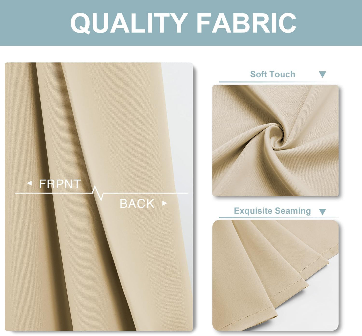 ChrisDowa Blackout Curtains 72 inches Long for Bedroom - 2 Panels Set Grommet Thermal Insulated Room Darkening Curtains for Living Room (Biscotti Beige, 42 x 72 Inch)