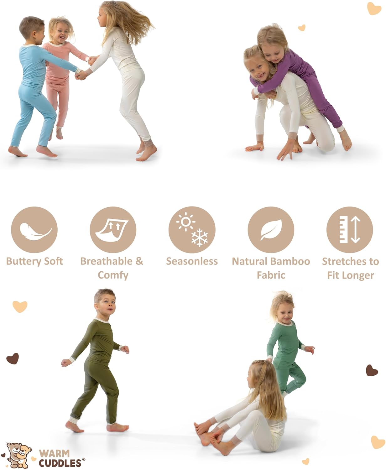 2-Piece Pajama for Kids and Toddlers - Toddler Pajamas - Boys and Girls Pajamas viscose made from Bamboo