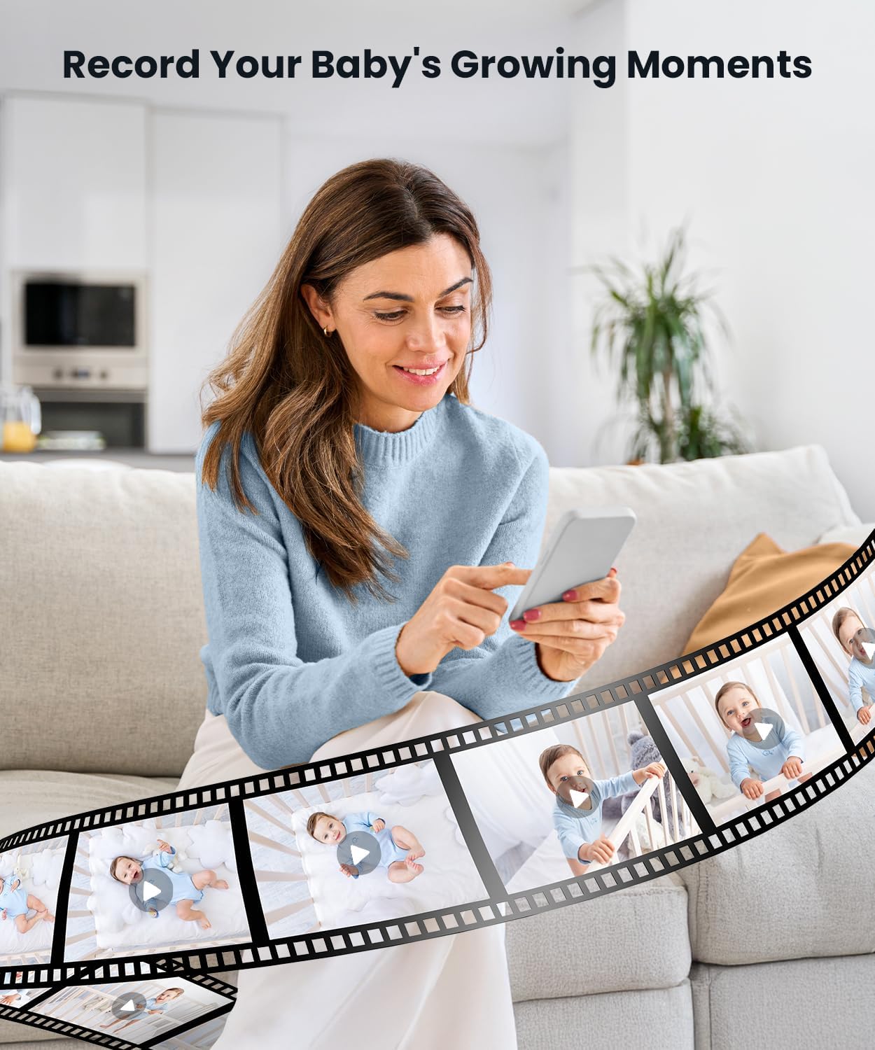 ieGeek Baby Monitor with 2 Cameras, 5" Large Screen Split-Screen Video Baby Monitor | 2K HD Non-WiFi Monitor with App & Parent Unit | Night Vision, 2-Way Audio, Cry Detection, Temperature Sensor