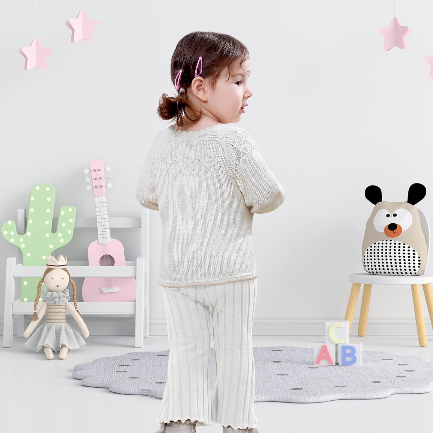 Neutocd Baby Girl Flare Pants Toddler Bell Bottoms Leggings Infant Stretchy Soft Trousers Solid Elastic Waist Pants