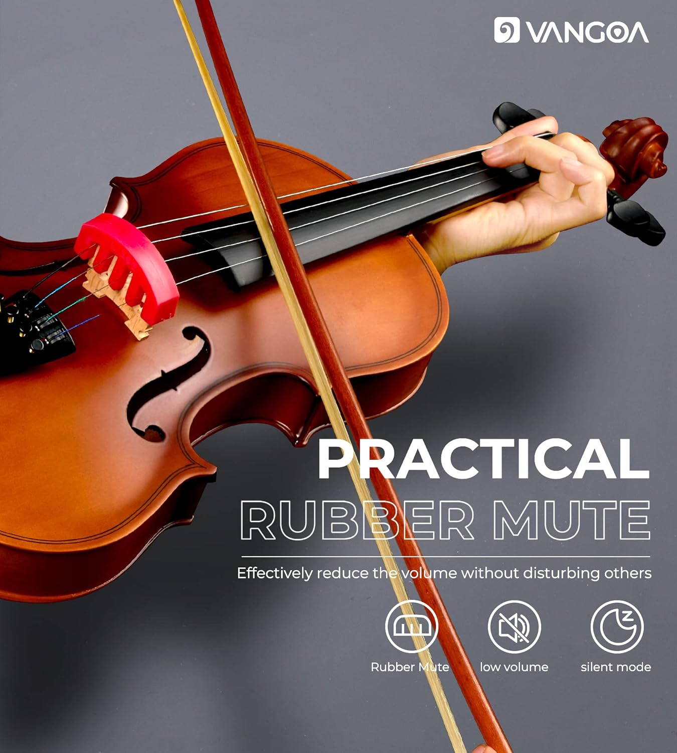 Vangoa 4/4 Violin Full Size Set Spruce Acoustic Violin Fiddle Beginner Kit for Adults Students Kids Teens with Hard Case, Rosin, Shoulder Rest, Bow, Strings, Note Stickers, Mute, Manual, Natural