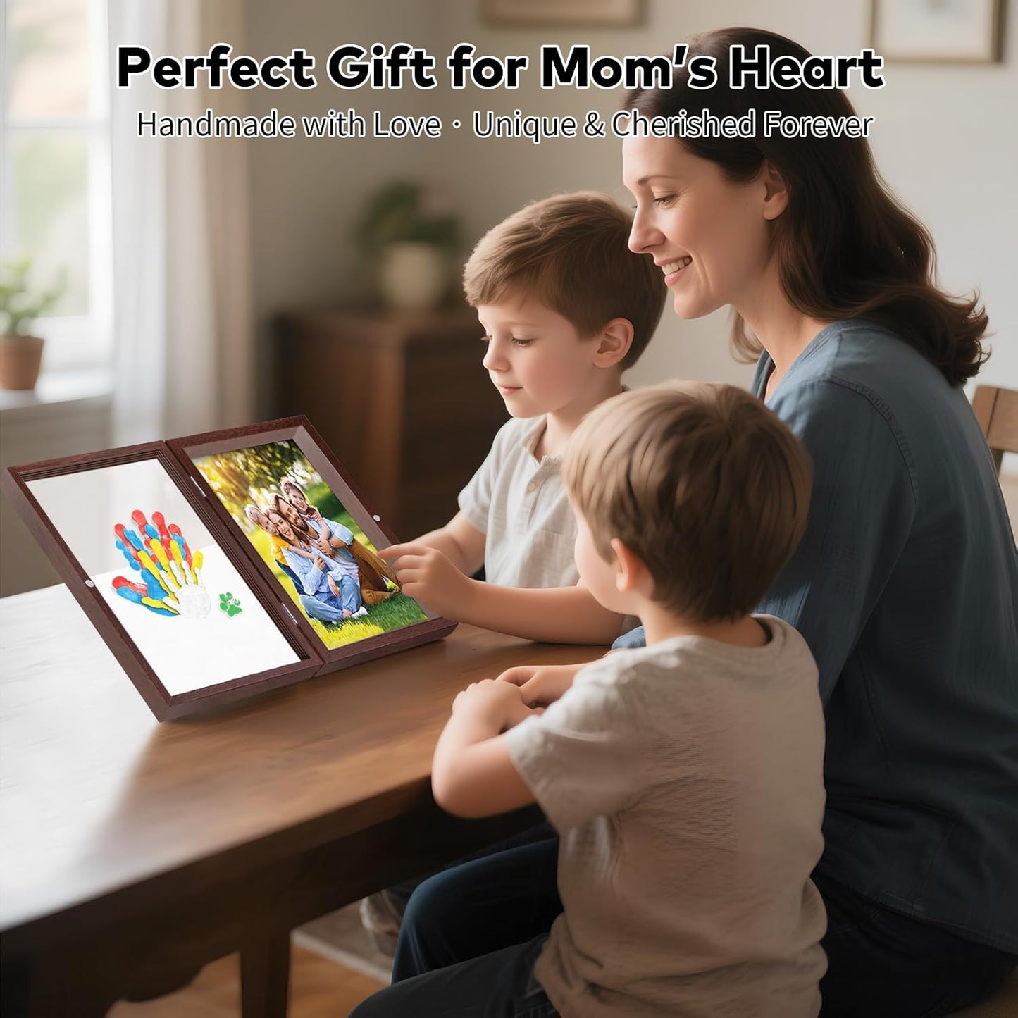 Omrhvi Family Handprint Kit, DIY Craft Keepsake, Hand Print Photo Frame, Family Gifts for New Mom, New Baby, New Parents, Grandparents, Mother's Day, Father's Day, Adoption Day, Anniversary