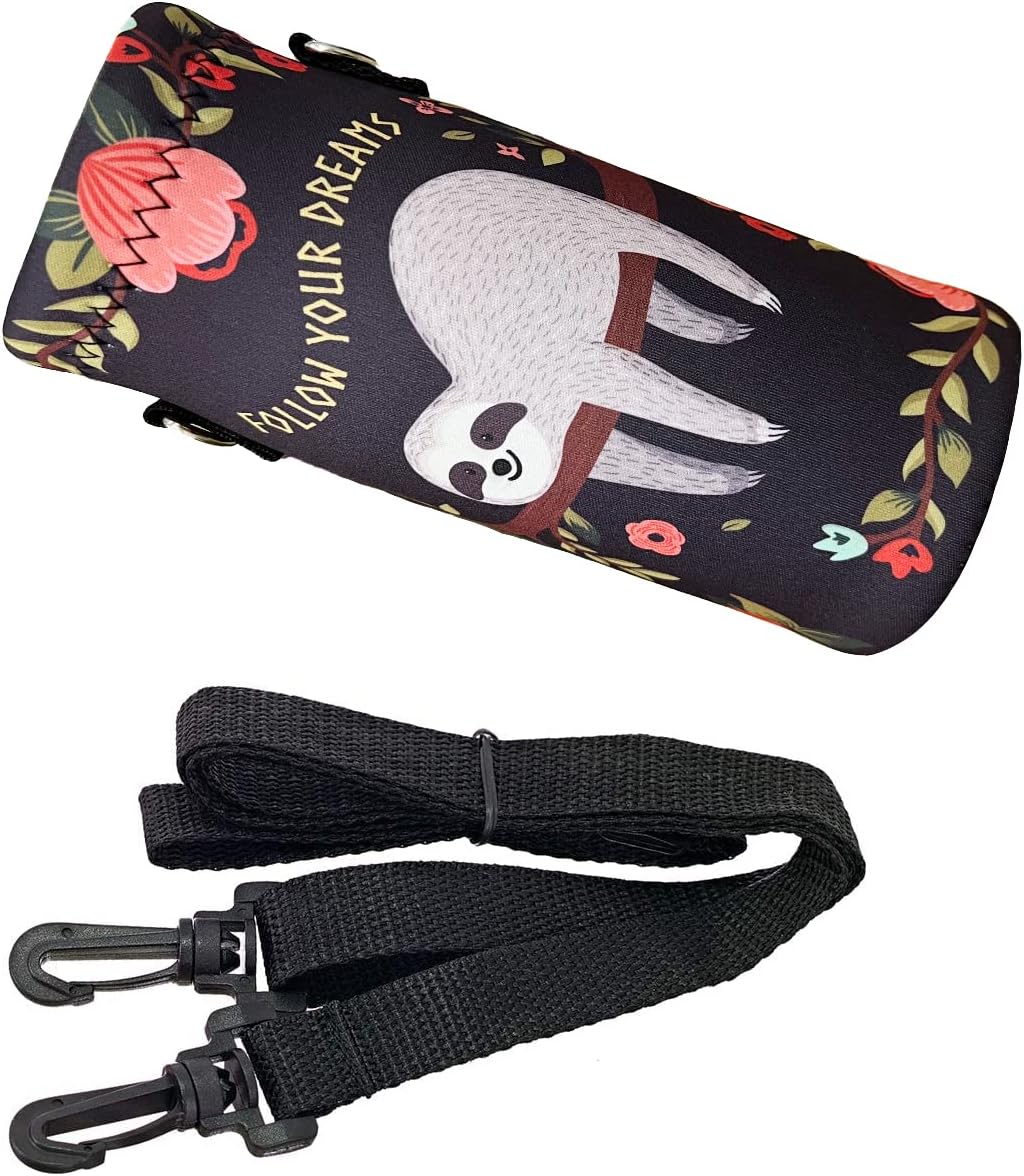 RICHEN Neoprene Water Bottle Carrier Bag with Adjustable Shoulder Strap,Insulated Water Bottle Cover for Stainless Steel/Glass/Plastic Bottles