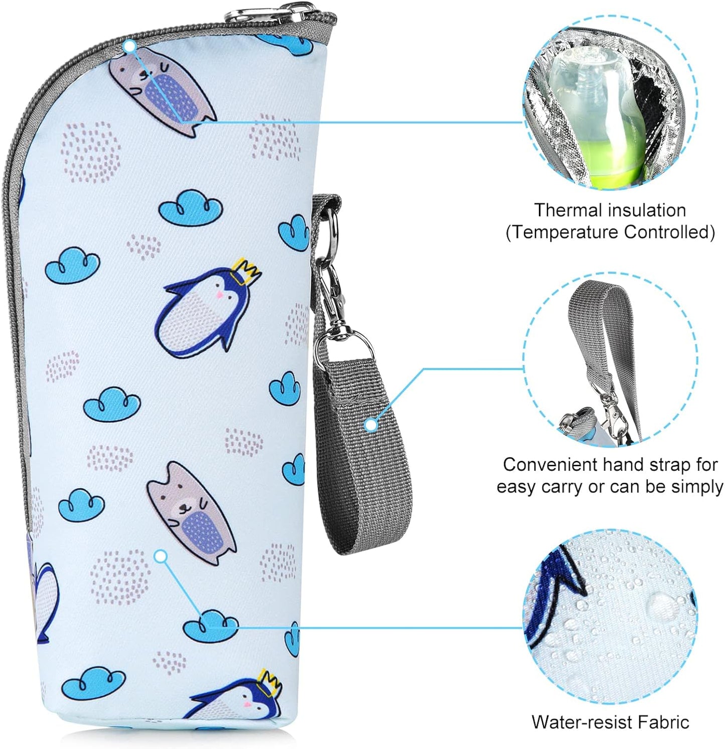 Accmor Baby Bottle Cooler Tote Bags, Insulated Breastmilk Cooler Bag, Nursing Bottle Cooler Warmer Bag for Nursing Mom Daycare Travel