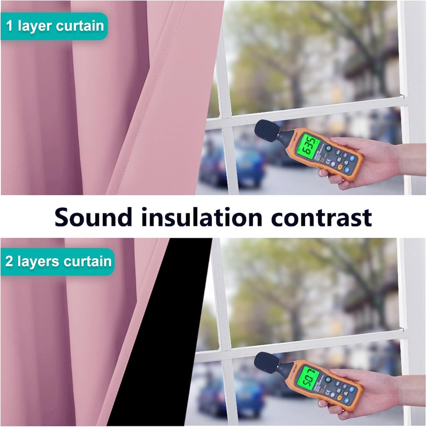 NICETOWN Crystal Pink Full Shade Curtain Panels, Pair of Energy Smart & Noise Blocking Out Blackout Drapes for Dining Room Window, Thermal Insulated Guest Room Lined Window Dressing(62 x 72 inch)