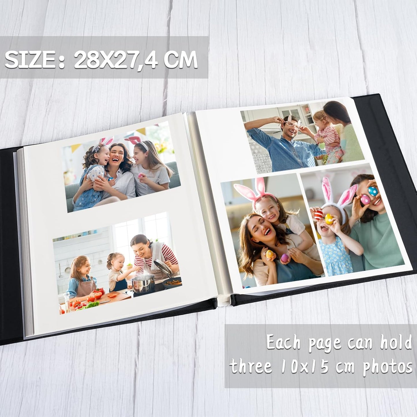 Vienrose Photo Album Self Adhesive for 2x3 4x6 5x7 8x10 Pictures DIY Scrapbook 60 Blank Pages Linen Cover Memory Book for Wedding, Baby Growth, Travel, Khaki