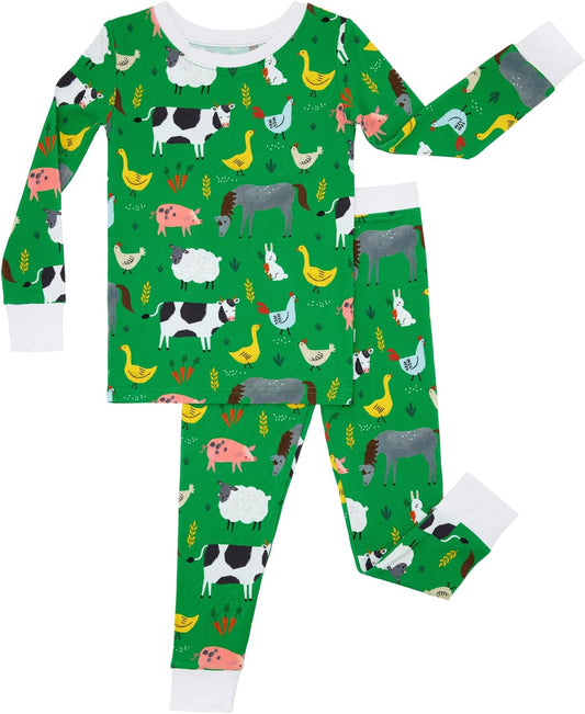Little Sleepies Two-Piece Pajama Set for Boys & Girls, Soft Viscose from Bamboo Toddler Pajamas for Kids, Family Matching PJs