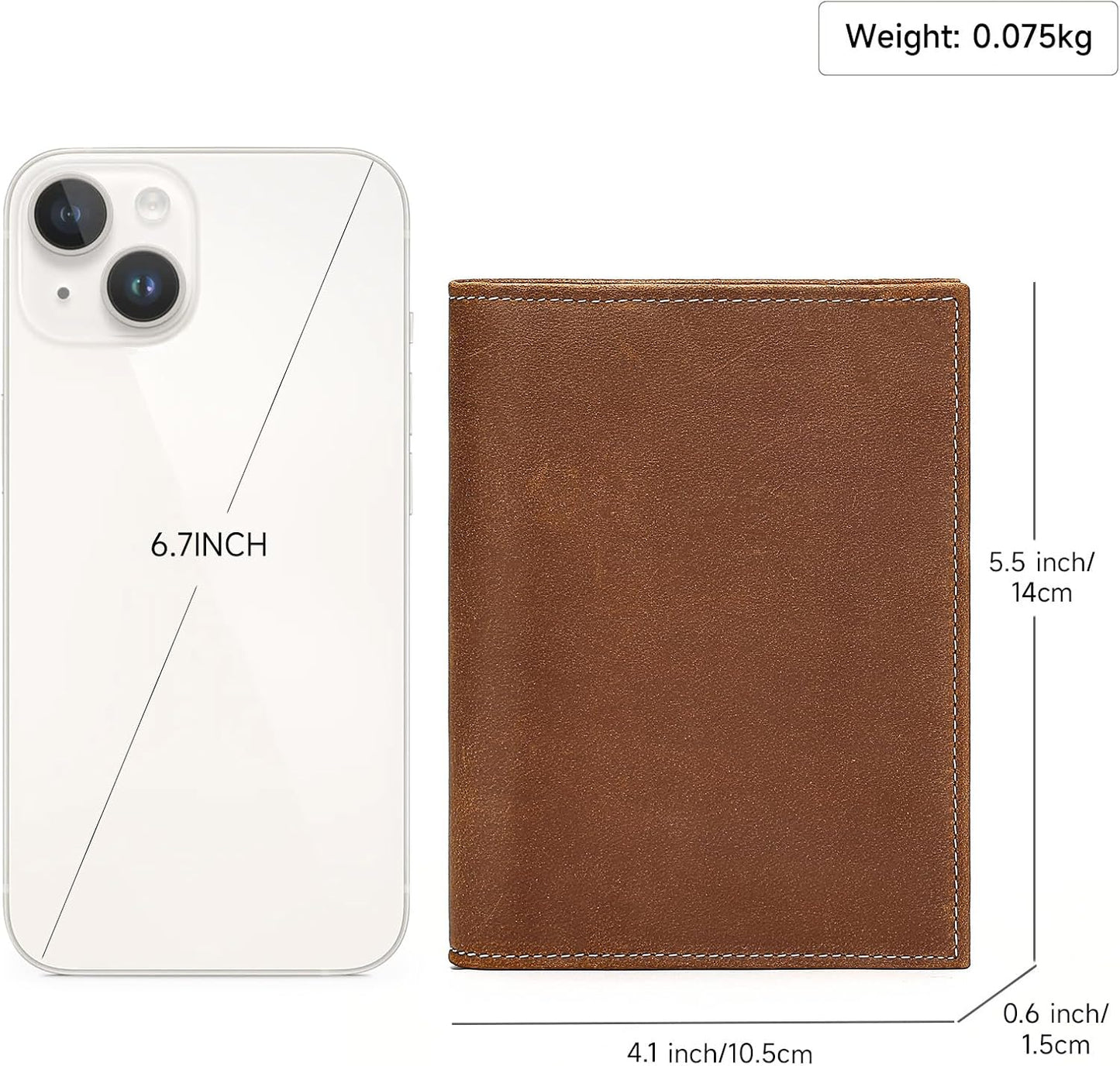 Genuine Leather Passport Holder Handmade Passport cover Lightweight Travel Bifold Passport Wallet brown