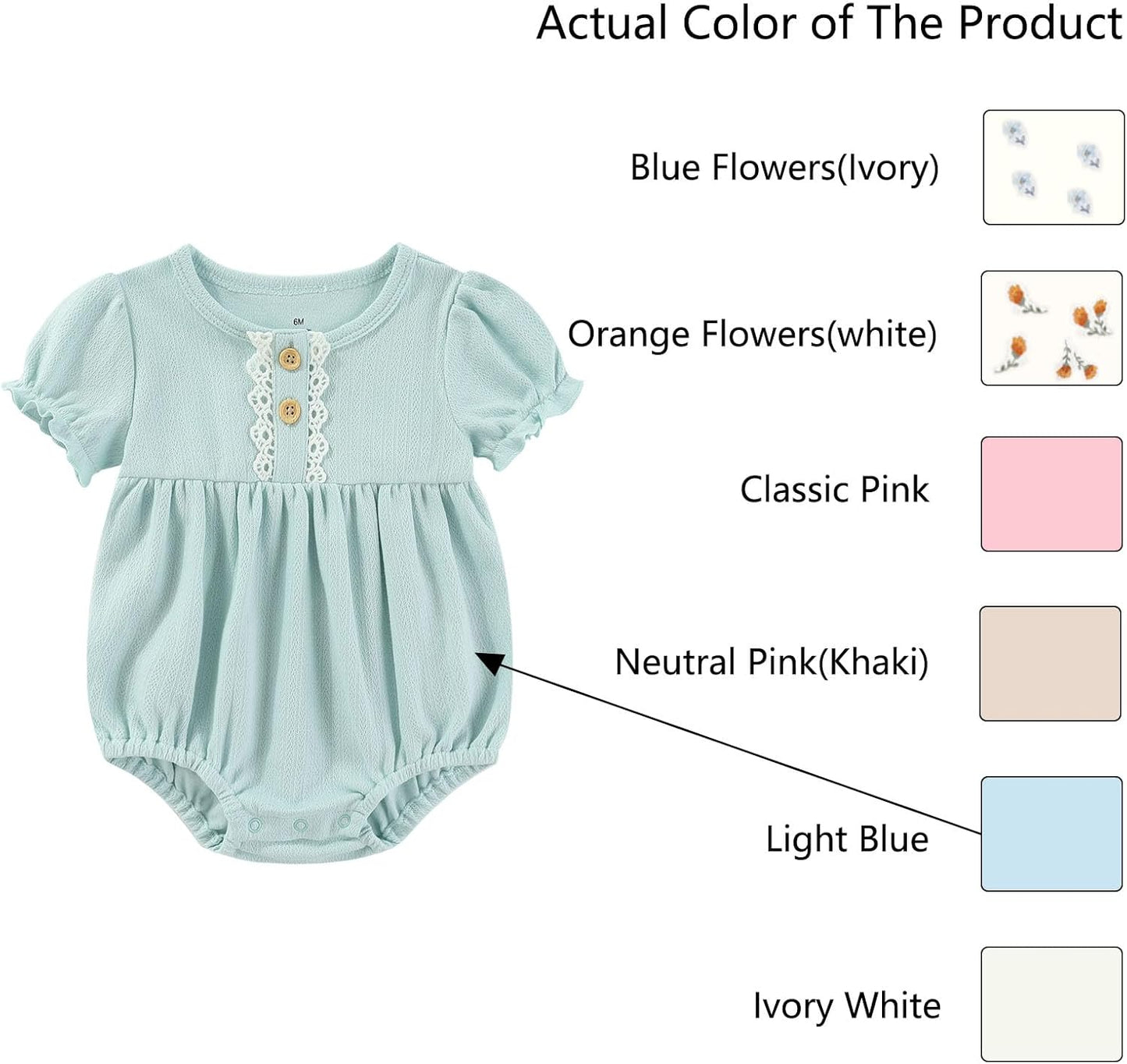 Baby Girl Clothes Cotton Bubble Romper Floral Bodysuits Infant Outfit Set