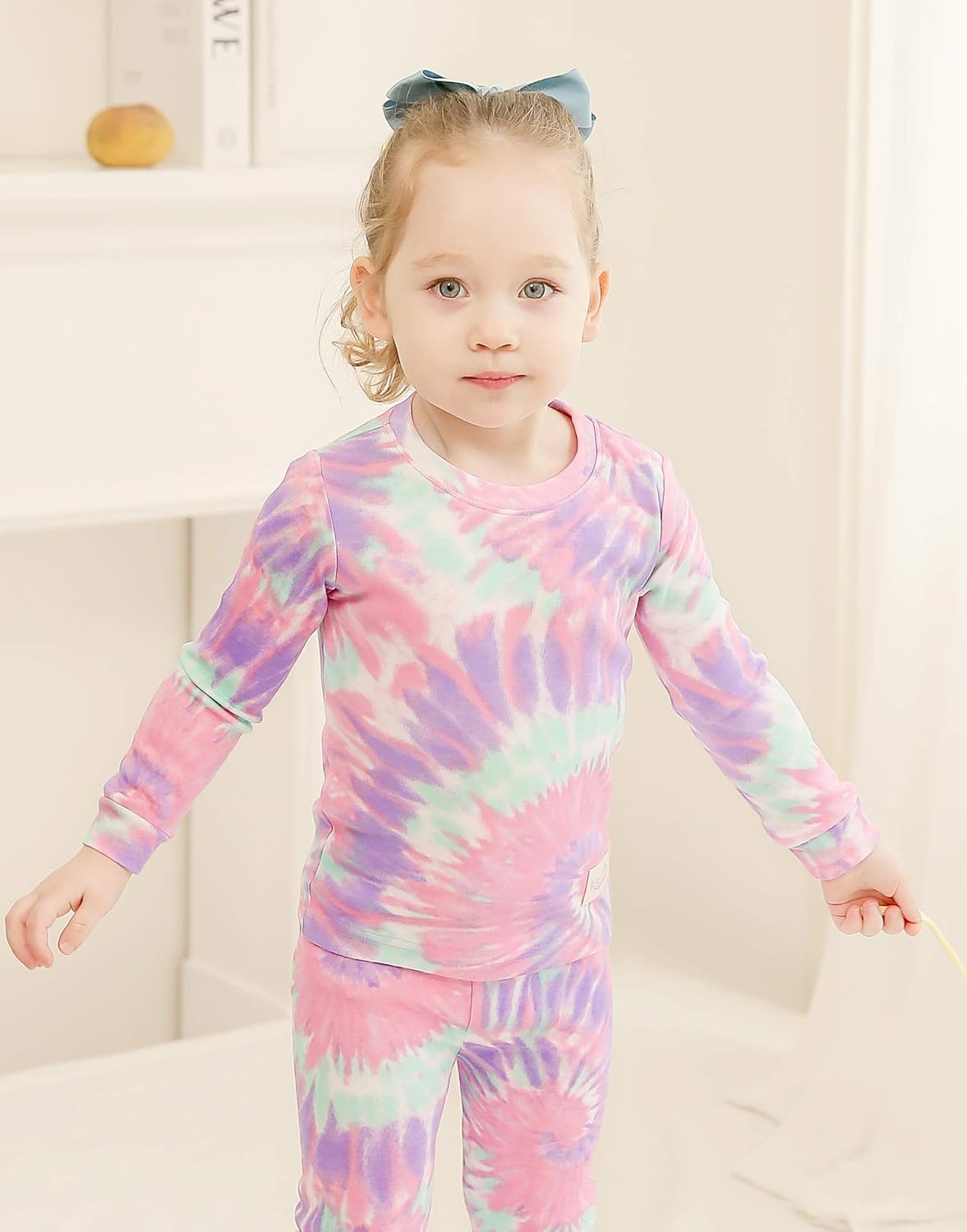 VAENAIT BABY 12M-12Y Toddler Kids Boys Girls 100% Cotton Marbling Tiedye Sung Fit Sleepwear Pajamas 2pcs Pjs Set