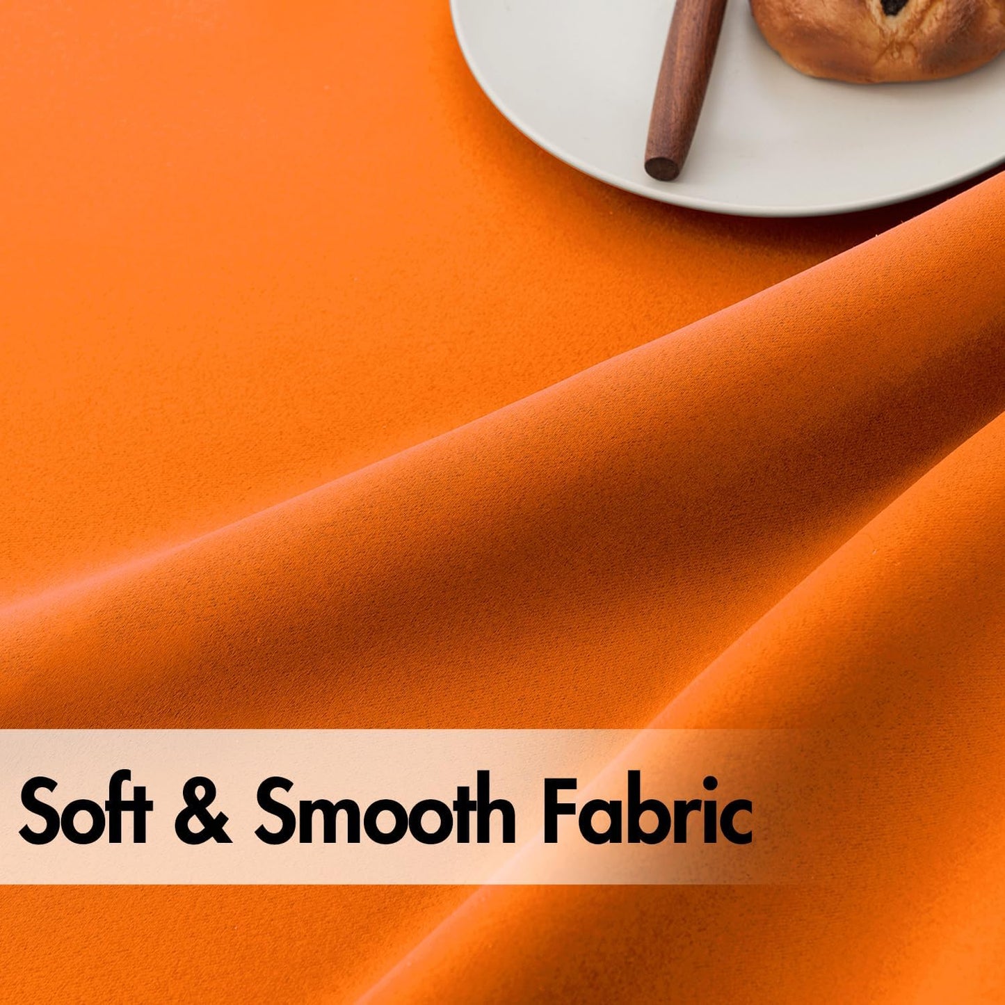 ANRODUO Back Tab Blackout Curtains for Bedroom Living Room, Rod Pocket Pinch Pleated Thermal Insulated Room Darkening Curtains 96 Inches Long 2 Panels, Orange, 42 x 96 Inch