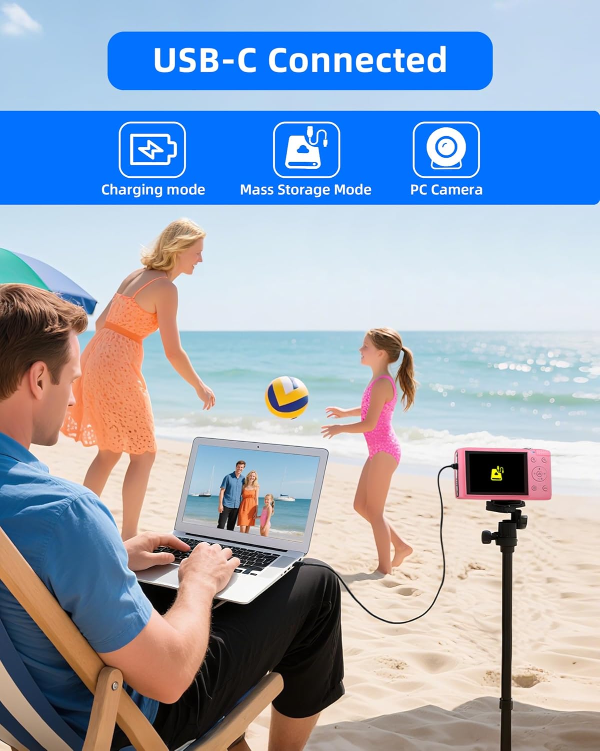 T TAKMLY Digital Camera 5K, Autofocus 16x Zoom 72MP Point and Shoot Cameras Compact Portable with Flash for Kids Boys Girls Teens Students, Anti Shake 2.8'' Screen, 64GB Card Include, Black