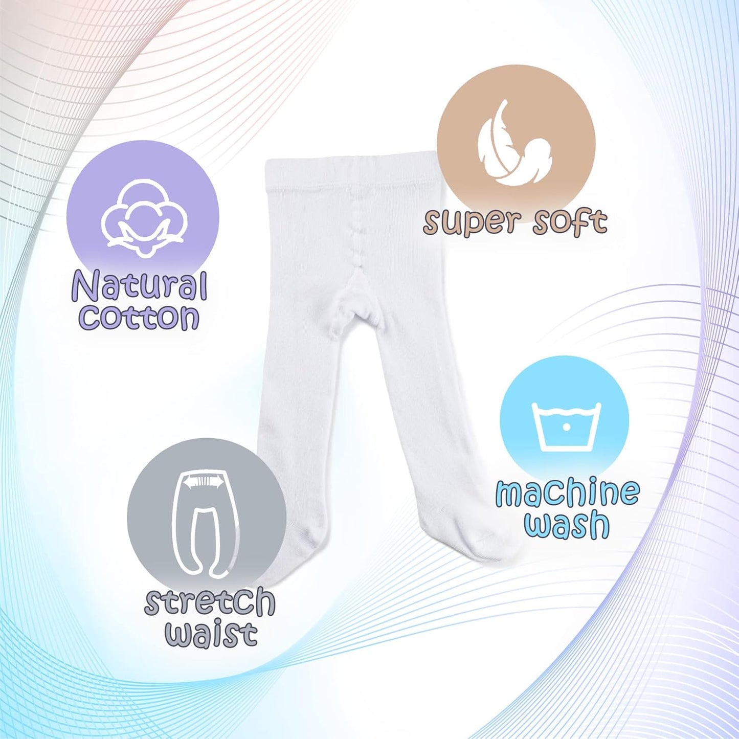 Silky Toes Luxurious Cotton Tights for Baby Girls 1 Pk Cable Knit Winter Footed Leggings