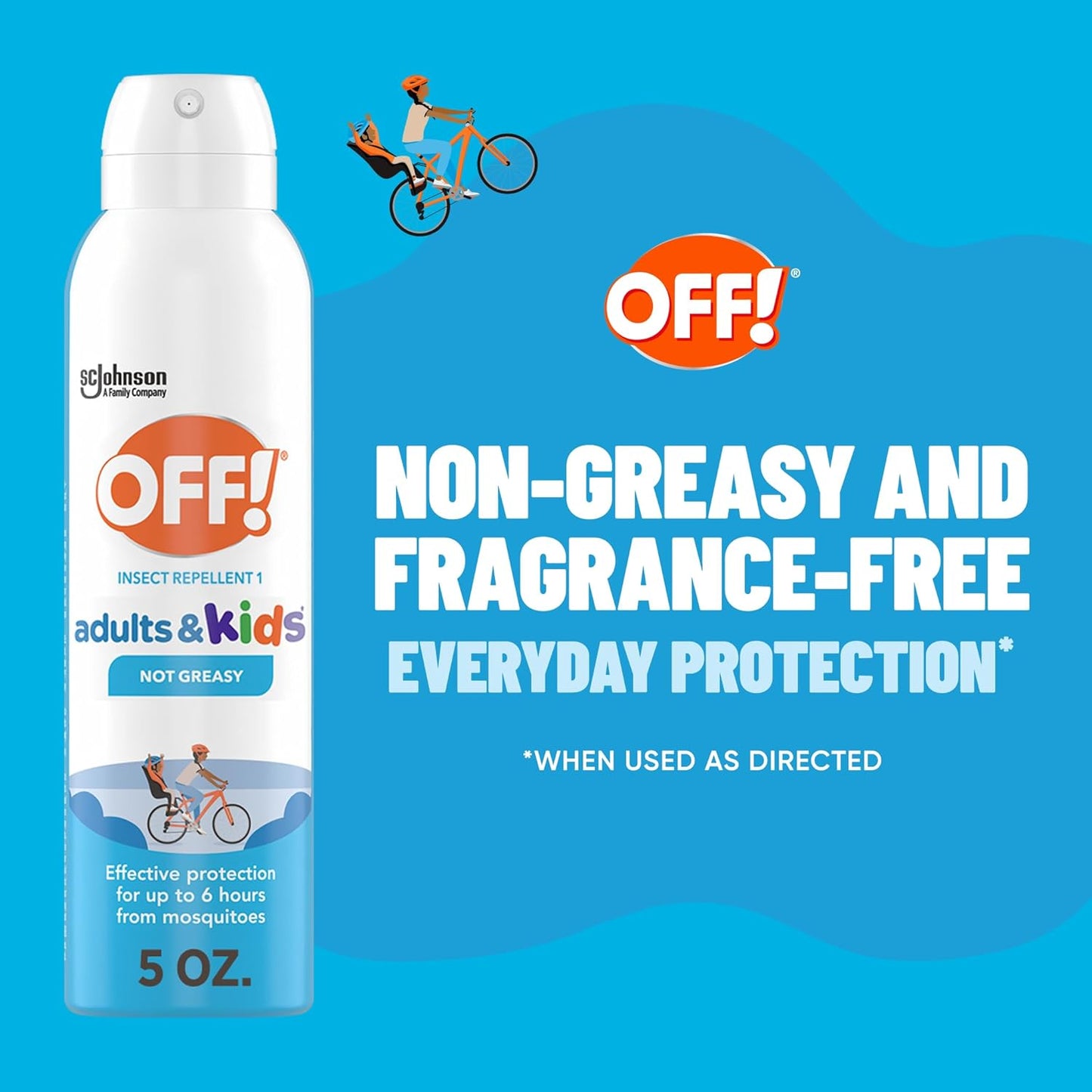 OFF! Insect Repellent Aerosol for Adults & Kids, Fragrance-Free Bug Spray for Everyday Protection from Mosquitoes and Ticks, 5 oz