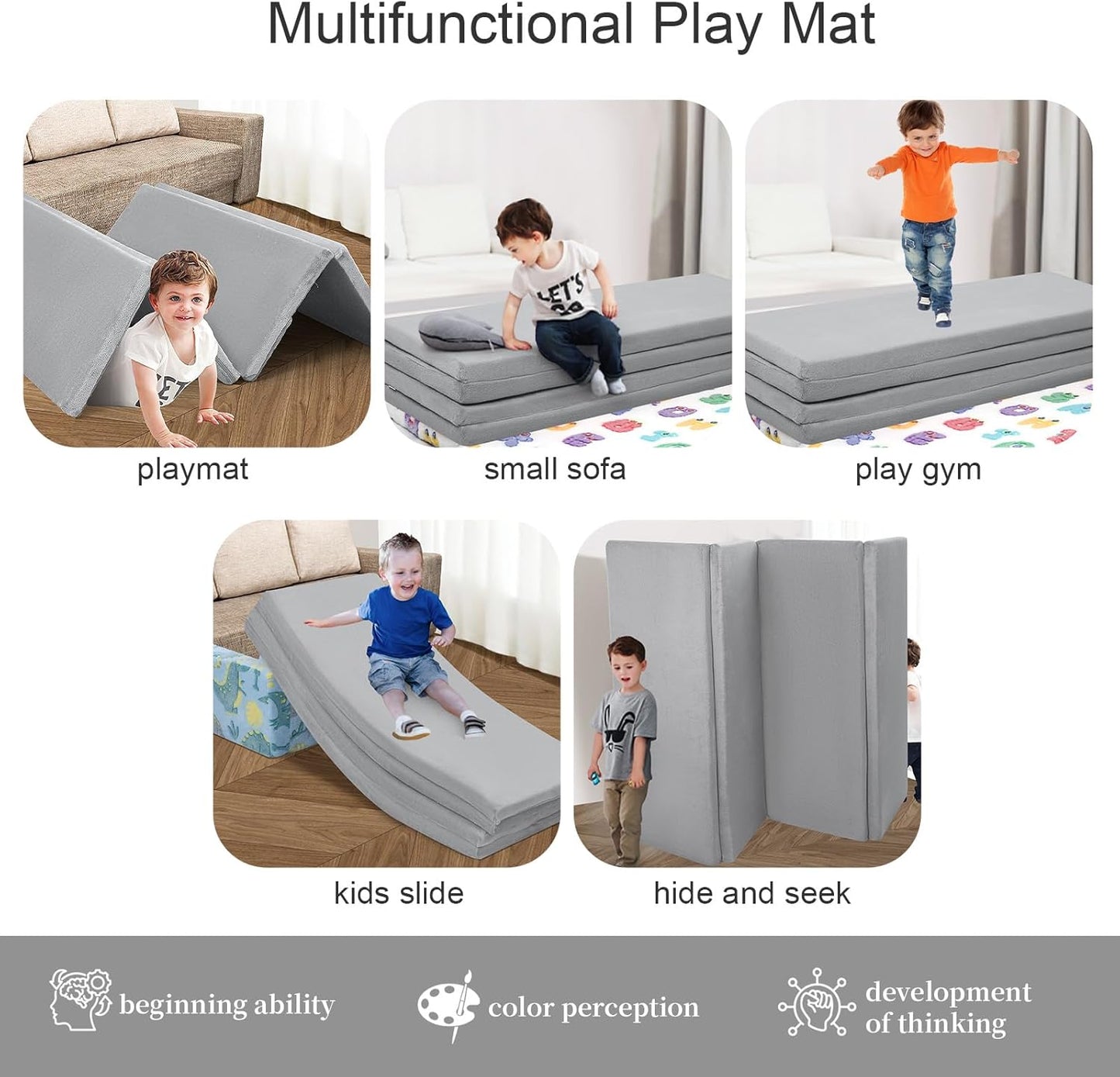 MeMoreCool Kids Floor Futon Mattress Large 6x4 FT, Thicken Foam Tatami Mattress for Children Play Area, Foldable Sleeping Pad Crawling Tatami Mat for Playroom