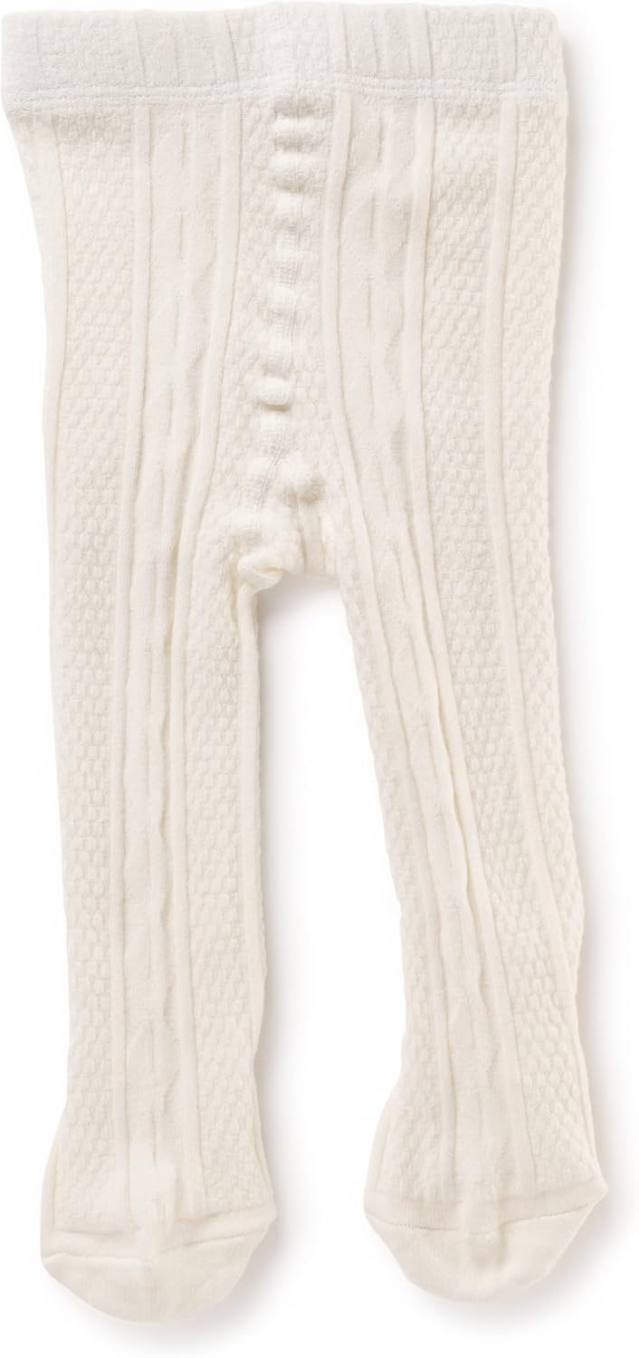 Silky Toes Luxurious Cotton Tights for Baby Girls 1 Pk Cable Knit Winter Footed Leggings