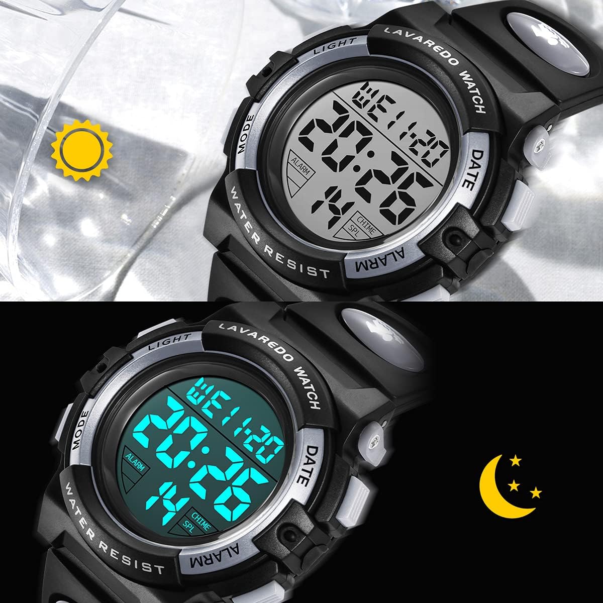 Kids Watch,Boys Watch for 3-15 Year Old Boys,Digital Sport Outdoor Multifunctional Chronograph LED 50 M Waterproof Alarm Calendar Analog Watch for Children with Silicone Band,Kids Gift