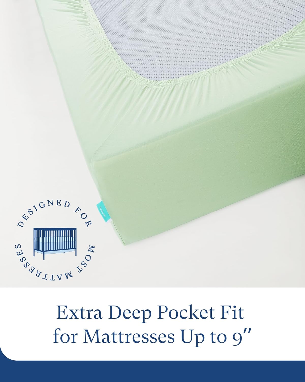 Supersoft Crib Sheets for Boys Girls, Premium Bamboo Viscose Buttery Soft Crib Mattress Fitted Sheet, Stretchy Knit Baby Sheet, Silky Comfort Baby Bed Sheets 28x52x9 Extra Deep Pocket