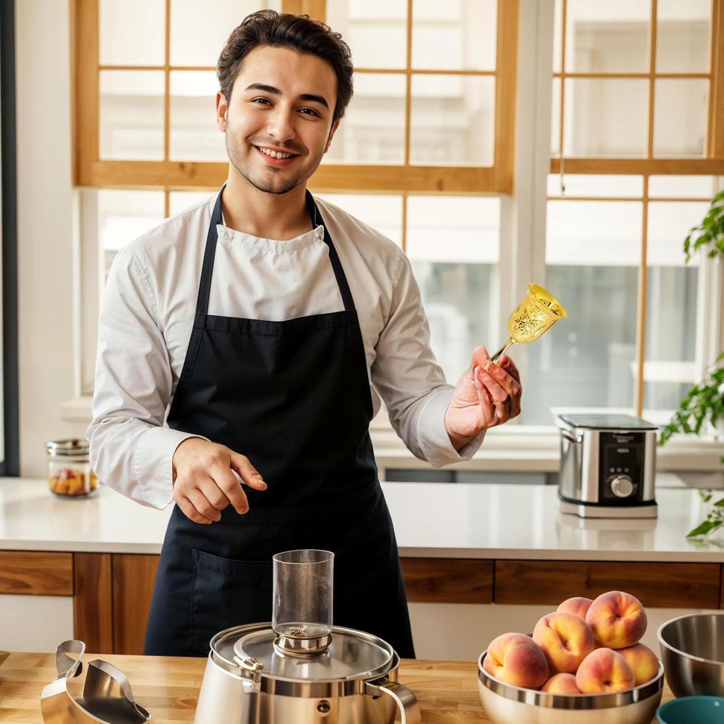 DomeStar Golden Hand Bell, Engraved Wedding, School, Christmas, Alarm and Bedridden Bell
